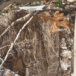 Magellan Outdoors Green and Brown Camouflage Shirt